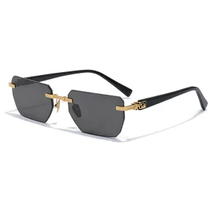 Pierre BPX-150C-53 Rimless Sunglasses Gold Black