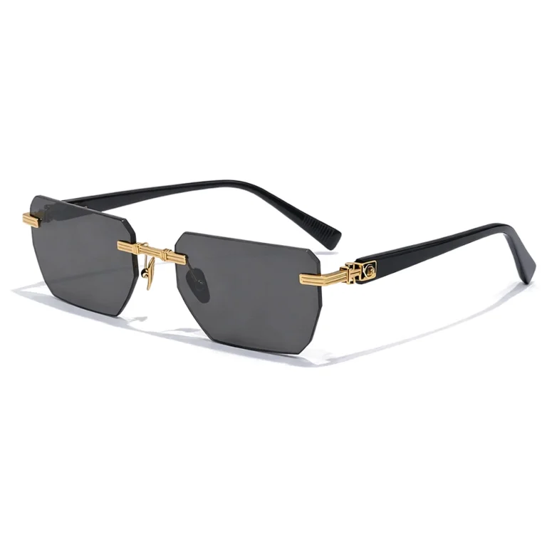Pierre BPX-150C-53 Rimless Sunglasses Gold Black