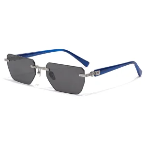 Pierre BPX-150C-53 Rimless Sunglasses Silver Blue