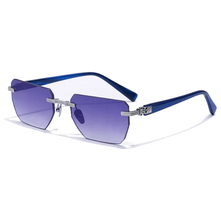 Pierre BPX-150C-53 Rimless Sunglasses Silver Purple