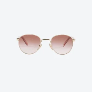 Pink Sunglasses with Iconic Metal Plaque