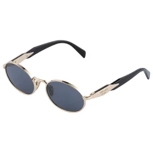 Vintage-Inspired Oval Sunglasses – Gold Frame