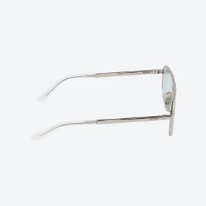 Sunglasses with Iconic Metal Plaque – Aviator Blue lenses