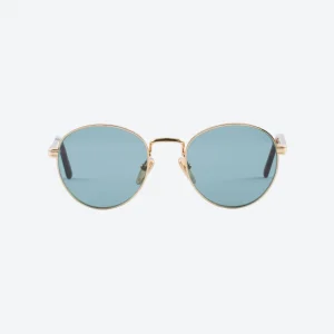 Sunglasses with Iconic Metal Plaque – Lake Blue lenses
