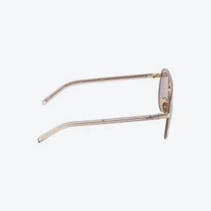 Sunglasses with the Iconic Metal Plaque – Mauve Lenses