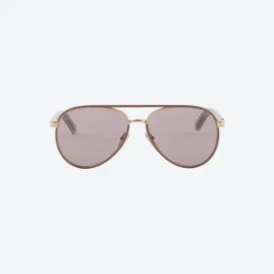Sunglasses with the Iconic Metal Plaque – Mauve Lenses