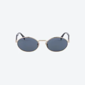 Vintage-Inspired Oval Sunglasses – Gold Frame