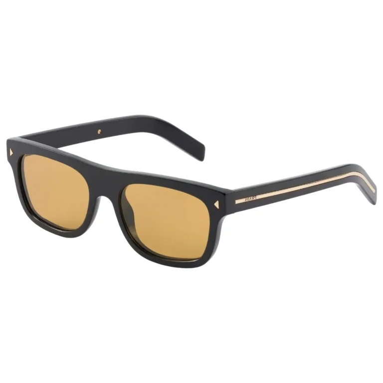 Square sunglasses with the iconic metal plaque – Black