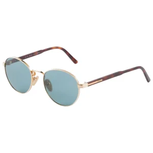 Sunglasses with Iconic Metal Plaque – Lake Blue lenses