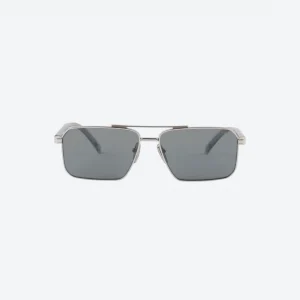 Silver Sunglasses – White Lenses