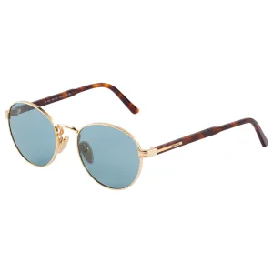Sunglasses with Iconic Metal Plaque – Lake Blue lenses