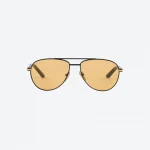 Yellow Hexagonal Sunglasses – Black-and-Gold Frame